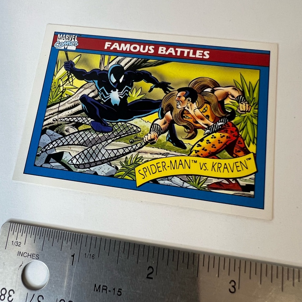 1990 Marvel Universe Famous Battles Spider-Man vs Kraven #92!